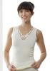 Medima Classic Damen-Hemd ohne Arm mit Spitze 20%Angora, weiß