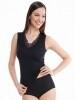 Medima Classic  Damen-Hemd ohne Arm mit Spitze 20%  Angora schwarz