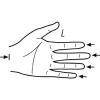 Messpunkt: Beginn Handfläche bis Fingerende