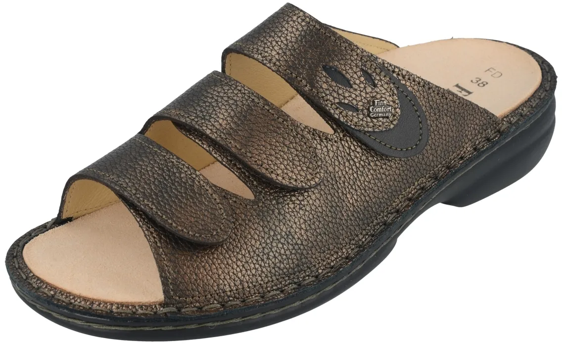 Finn Comfort - Damen-Pantolette KOS - Copper/Schwarz/Natural/Nappaseda