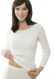 Medima Classic - Damen-Unterhemd (langarm) 100% Angora - Weiß