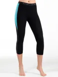 Medima Classic Sport-AIR Damen Leggins 3/4 lang, schwarz-türkis