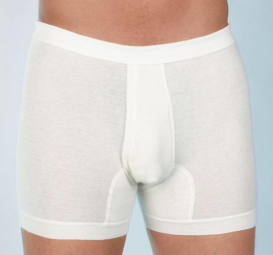 Medima Classic - Herren-Hose (kurz mit Eingriff) 20% Angora - Weiß