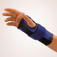 Bort Handgelenkstütze mit Alu-Schiene und Band blau RECHTS