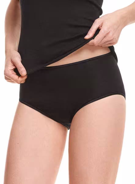 Medima Classic - Damen-Taillenslip 20% Angora - Wei&szlig;, Schwarz