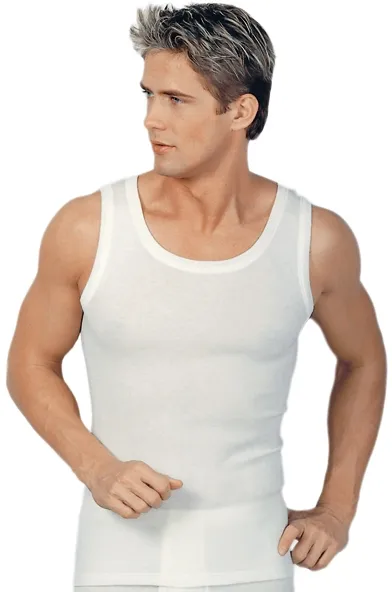Medima Classic - Herren-Achselhemd 20% Angora - Wei&szlig;, Schwarz, Asphalt