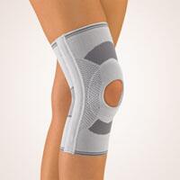 Kniebandage mit Patella-Aussparung silber