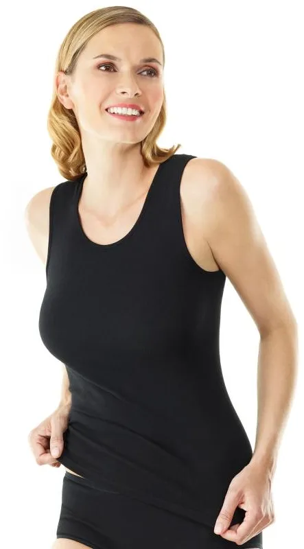 Medima Classic Damen-Hemd (ohne Arm) 20% Angora - Wei&szlig;, Schwarz