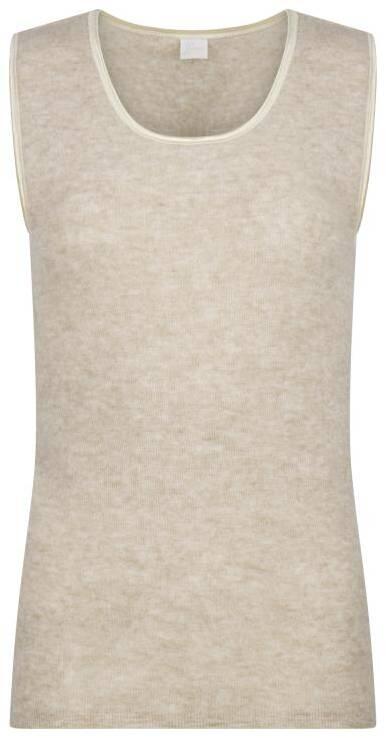 Medima - Alpaka Calyma-Kollektion - Damen-Top ohne Arm AYDA - Natur/Perla/Graumeliert - Farbe Perla