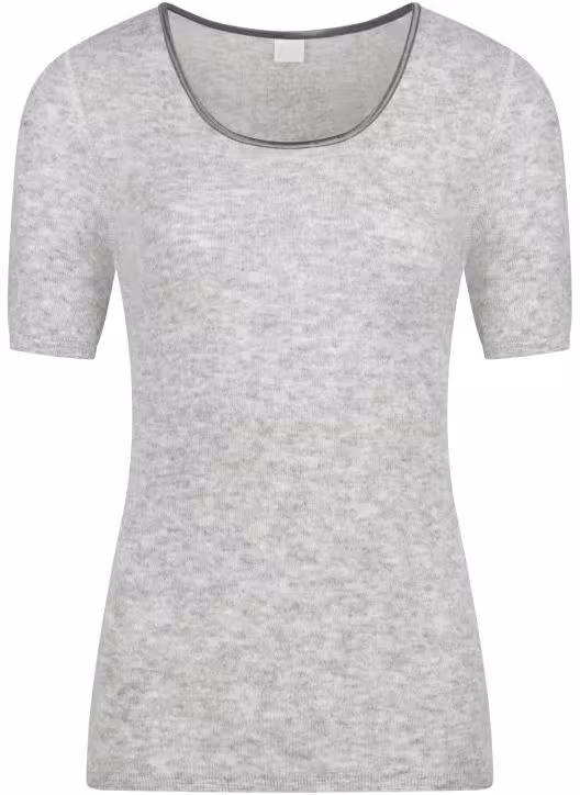 Medima - Alpaka Calyma-Kollektion - Damen-Shirt (halbarm) AMALYA - Natur, Perla, Graumeliert - Graumeliert