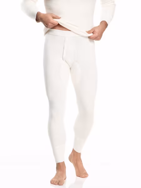 Medima Classic - Herren-Unterhose (lang) 100% Angora - Wei&szlig;