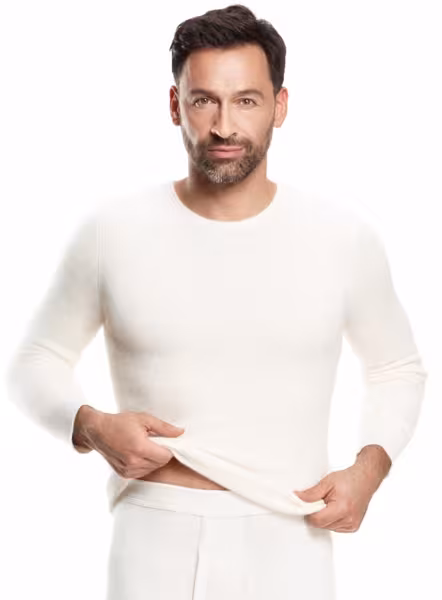 Medima Classic - Herren-Unterhemd (langarm) 100% Angora - Wei&szlig;