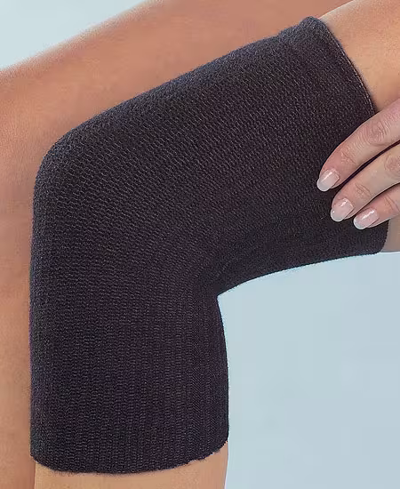 Medima ThermoAS COMFORT+ Kniew&auml;rmer - Tri-elastisch mit Rutschbremse (einzeln) - Schwarz, Haut