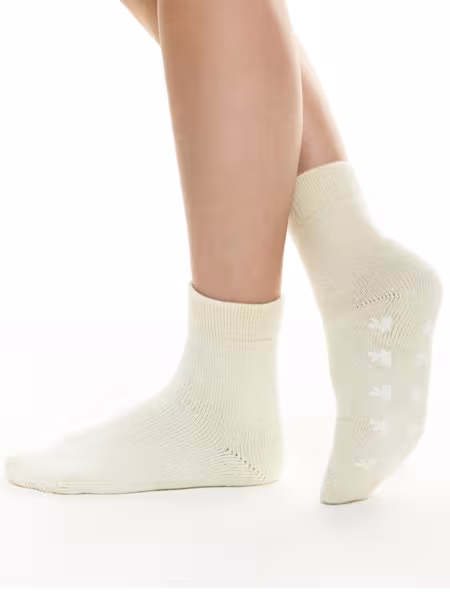 Medima Socken - W&auml;rmesocke mit Rutschstopper - Wei&szlig;