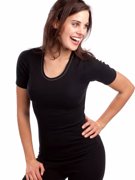 Medima Classic - Damen-Hemd (1/4 Arm) Angora Baumwolle - Asphalt