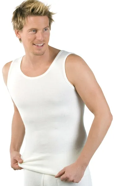 Medima Classic - Herren-Hemd (ohne Arm) Angora Baumwolle - Wei&szlig;