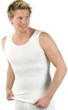 Medima Classic - Herren-Hemd (ohne Arm) Angora/Baumwolle - Weiß