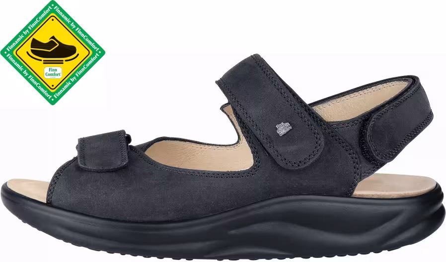 Finn Comfort - Unisex-Sandale CORINTH (Finnamic) - Schwarz/Buggy