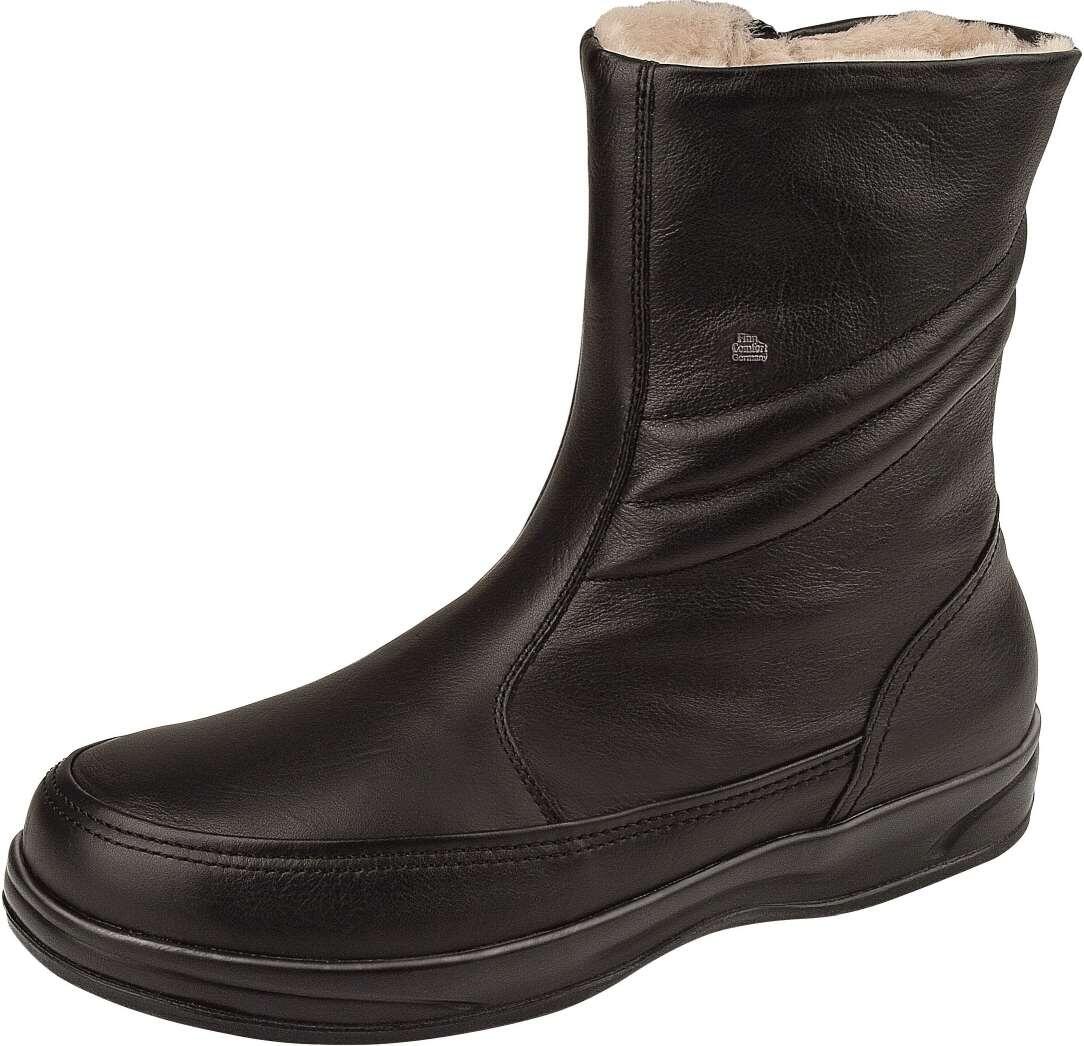 Finn Comfort - Herren-Stiefel CORTINA (echtes Lammfellfutter) - Schwarz/Cordoba