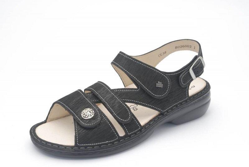 Finn Comfort Damensandale GOMERA schwarz waving