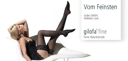 Stützstrümpfe Gilofa fine mit Spitzenhaftband