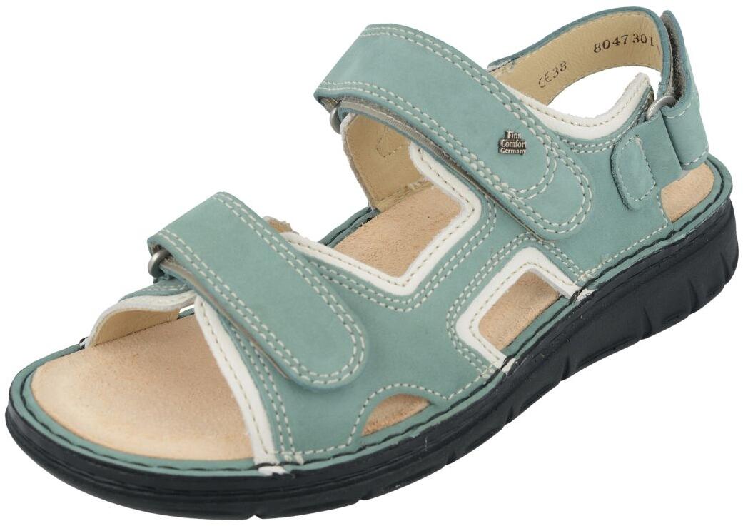 Finn Comfort - Damen-Sandale WANAKA-S (Classic-Soft) - Icegreen/Latte/Nubuk/Seta