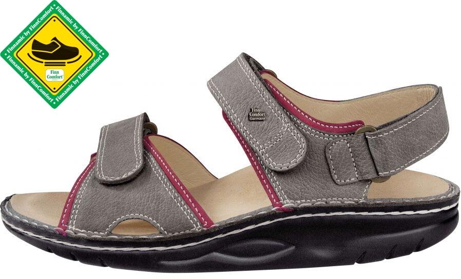 Finn Comfort - Damen-Sandale YUMA (Finnamic) - Grey/Sandia/BearReno/Nubuk