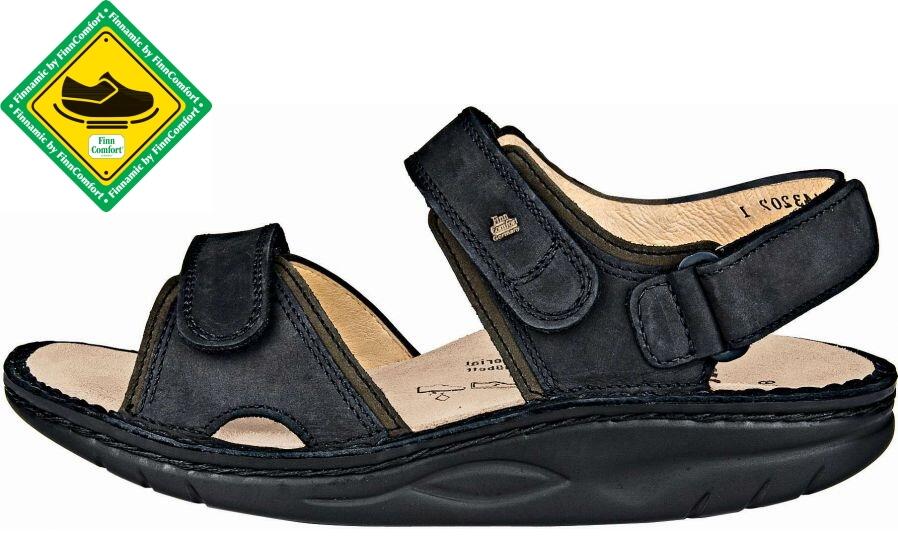 Finn Comfort - Unisex-Sandale YUMA (Finnamic) - Schwarz/Olive/Buggy
