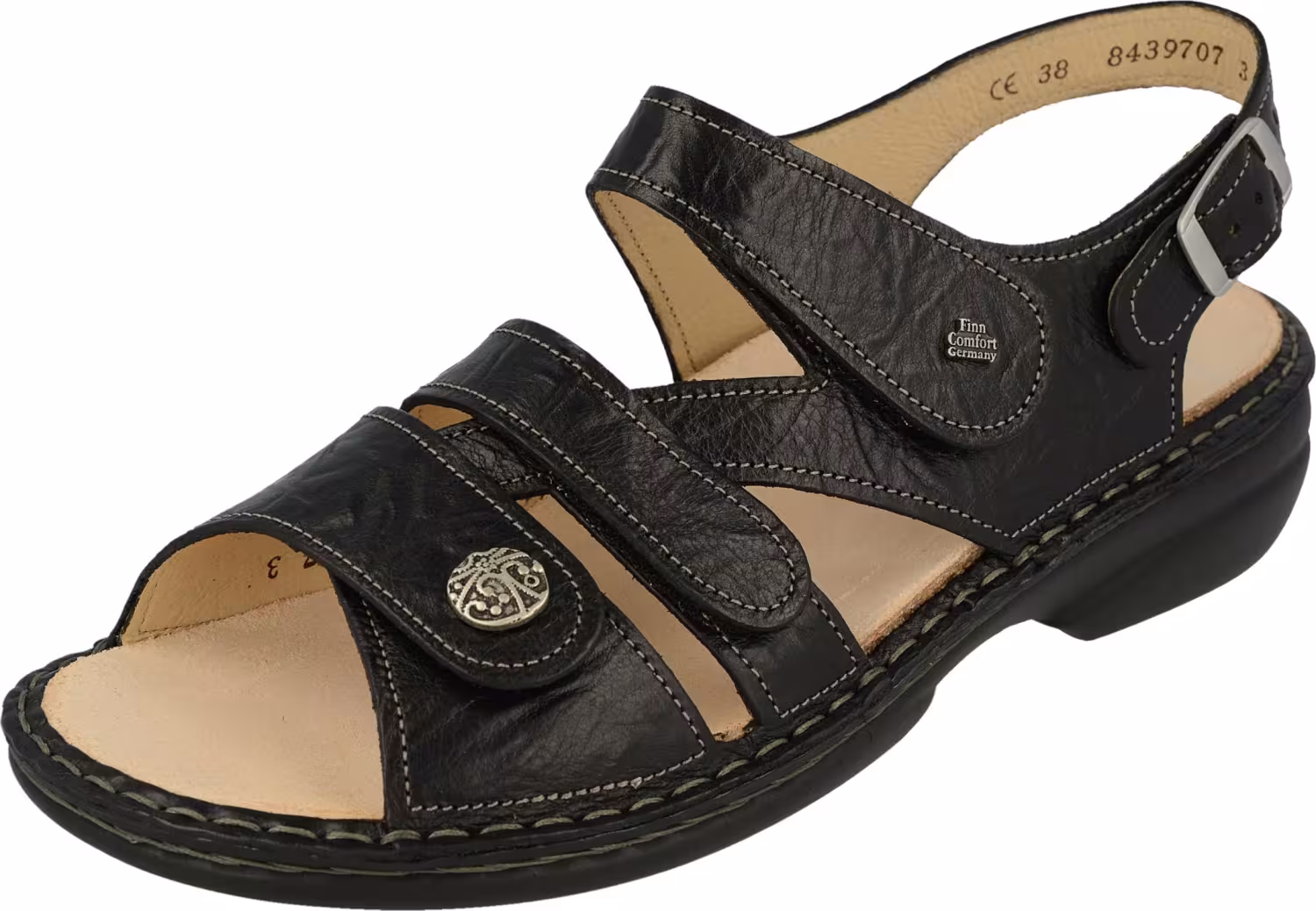 Finn Comfort - Damen-Sandale GOMERA - Schwarz/Plisseelight