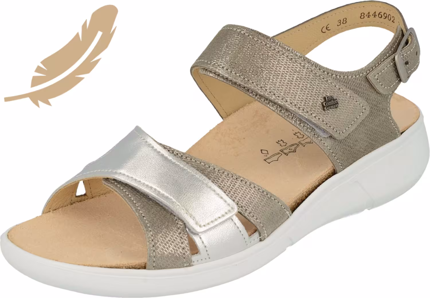 Finn Comfort - Damen-Sandale NADI (Classic-Relax) - Fango/Silber/Campagnolo/Simona