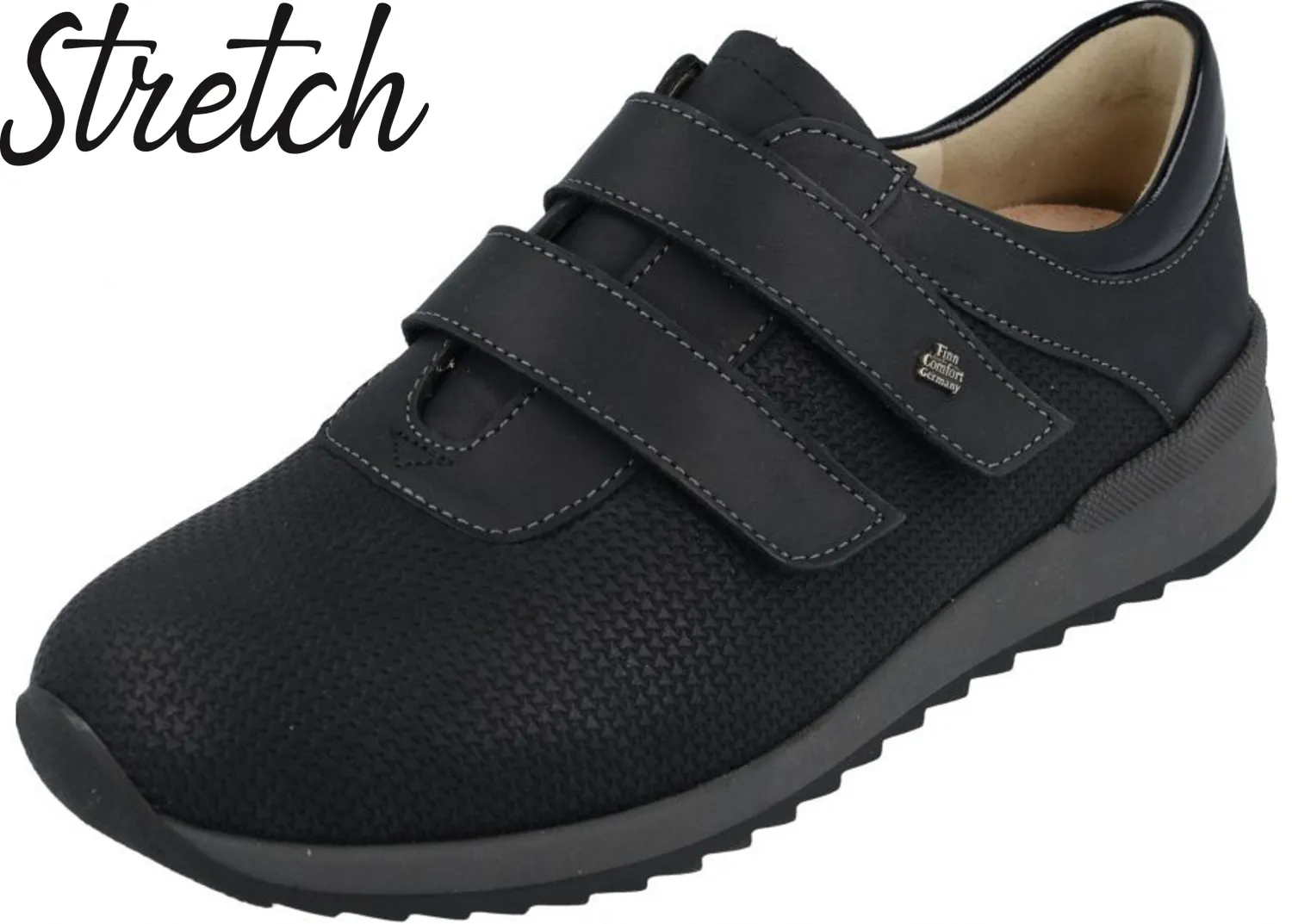 Finn Comfort - Damen-Halbschuh IVREA (Finn-Stretch) - Schwarz/Neronestretch/Nuri/Knautschlack