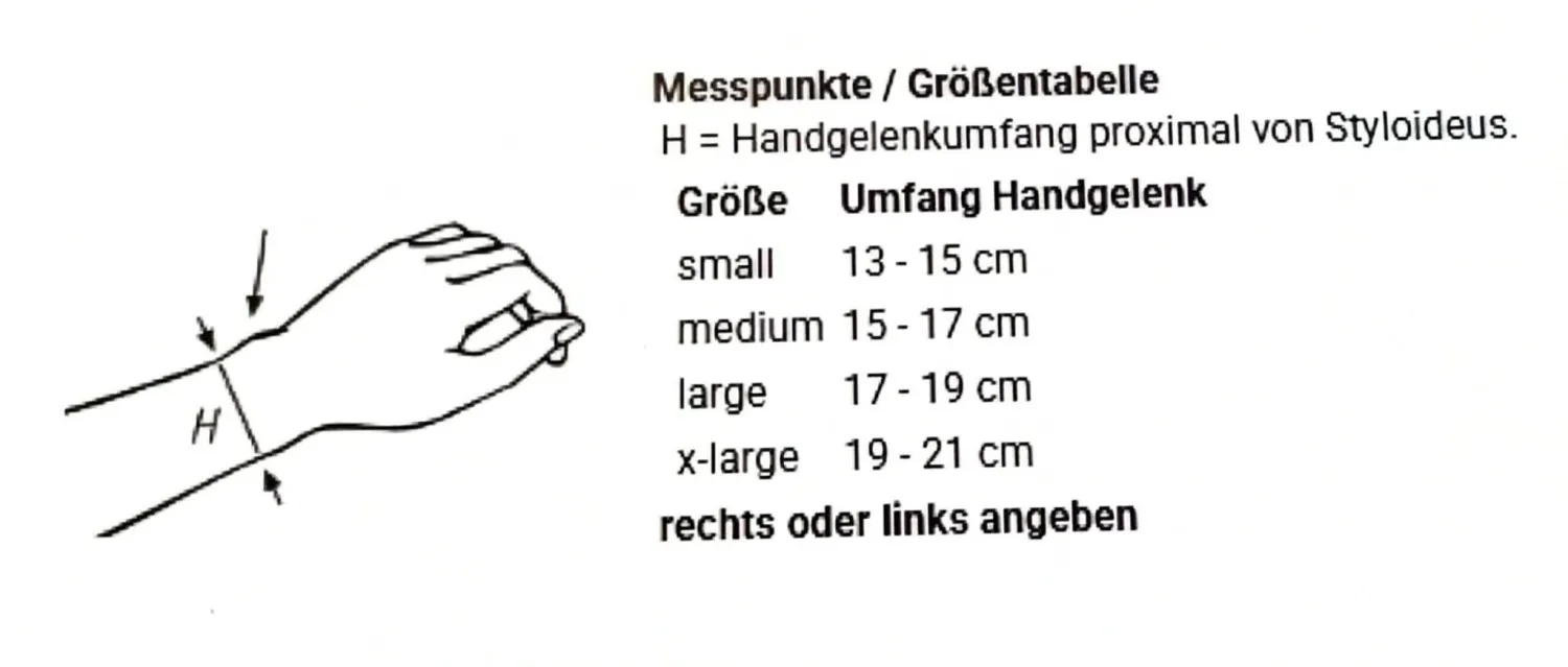 BORT volare Handgelenkbandage mit Rei&szlig;verschluss - ManuZip LINKS (Schwarz) - X-Large - 05.07.02.0004