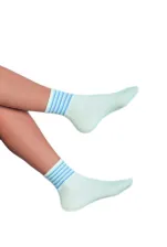 Medima Socken - Bettdinger - Wei&szlig;, Aqua, Grau