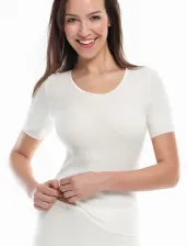 Medima Classic - Damen-Hemd (1/4 Arm - Basic) Angora/Baumwolle - Wei&szlig;