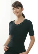 Medima Classic Damen-Hemd 1/4 Arm mit Spitze Plus Seide schwarz
