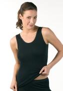 Medima Lingerie Damen-Hemd ohne Arm 100% Seide schwarz