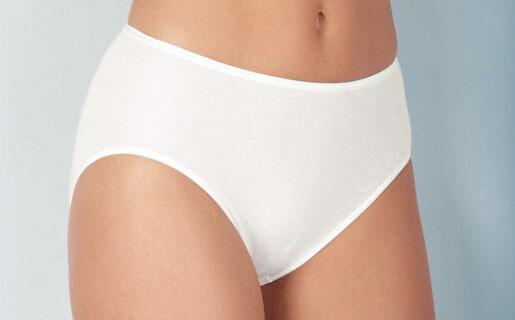 Medima Classic - Damen-Taillenslip Angora Seide - Weiß, Schwarz