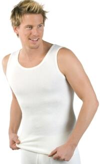 Medima Classic - Herren-Hemd (ohne Arm) Angora/Baumwolle - Weiß