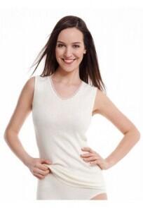 Medima Classic  Damen-Hemd ohne Arm  40%  Angora weiß