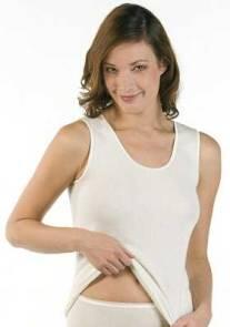 Medima Classic Damen-Hemd ohne Arm Angora/Baumwolle weiß