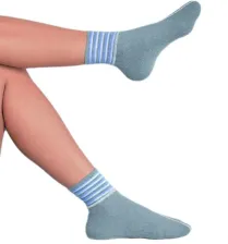 Medima Socken - Bettdinger - Wei&szlig;, Aqua, Grau