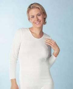 Medima Lingerie Kaschmir/Seide Damen-Hemd 1/1 Arm  weiß