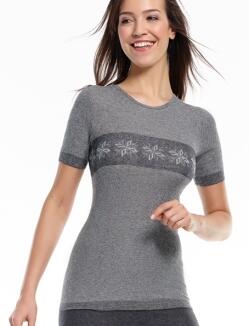 Medima Classic Thermoshirt Unisex (kurzarm) 20% Angora SPORT - Graumeliert, Schwarzmeliert