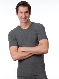 Medima Classic - Herren-Hemd (1/4 Arm) Angora/Baumwolle - Asphalt