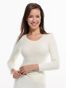Medima Classic - Damen-Hemd (1/1 Arm - Basic) Angora/Baumwolle - Weiß