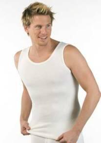 Medima Classic Herren-Hemd ohne Arm Angora/Baumwolle weiß