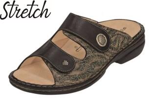 Finn Comfort - Damen-Pantolette ZENO (Finn-Stretch) - Zebra/Nappaseda/Grey/Schwarz