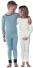Medima Classic - Kinder-Hose UNISEX (lang) Angora Baumwolle - Weiß, Blau-Weiß-Geringelt