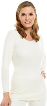 Medima Classic - Damen-Unterhemd (langarm) 50% Angora - Weiß