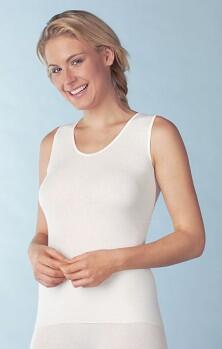 Medima Lingerie Kaschmir/Seide Damen-Hemd ohne Arm weiß
